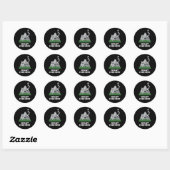Sticker Rond Monte Ever-rest Funny Mountain Pun Dark BG (Feuille)