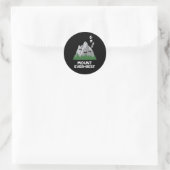 Sticker Rond Monte Ever-rest Funny Mountain Pun Dark BG (Sac)