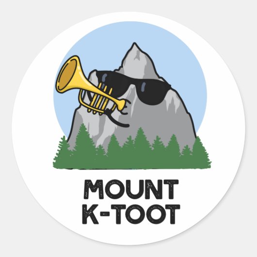 Sticker Rond Monte K-Toot Funny Mountain Pun (Devant)