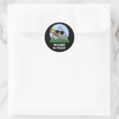 Sticker Rond Monte K-Toot Funny Mountain Pun Dark BG (Sac)