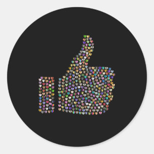 Sticker Rond Monte Silhouette, prismatique,