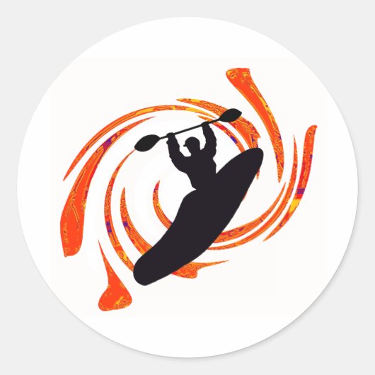 Sticker Rond montée des eaux de kayak (Devant)