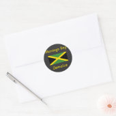 Sticker Rond Montego Bay Jamaïque - Drapeau jamaïcain (Enveloppe)