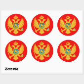 Sticker Rond Monténégro (Feuille)