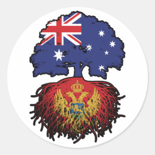 Sticker Rond Monténégro Montenegro Australian Tree