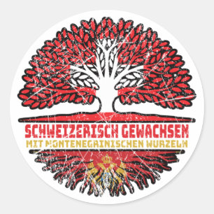 Sticker Rond Monténégro Montenegro Schweizer Schweiz Baum
