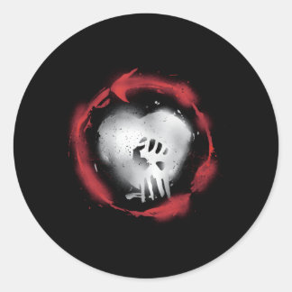 Sticker Rond Monter contre la prudence Marchandises officielles