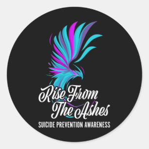 Sticker Rond Monter De Phoenix Les Ashes Prévention Suicide Awa