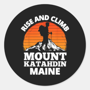 Sticker Rond Monter et gravir le mont Katahdin dans le Maine