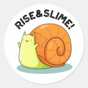 Sticker Rond Monter Et Slime Funky Snail Pun