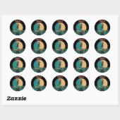 Sticker Rond Monter les vagues : Sup paddle board surf édition (Feuille)