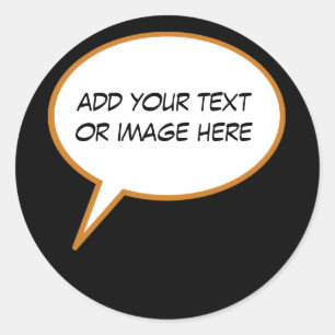 Sticker Rond montgolfière personnalisable de discours de dessin