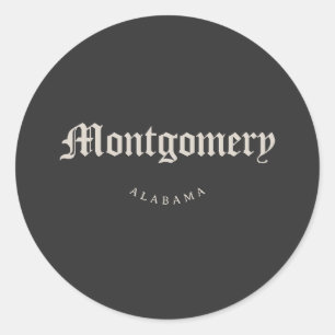 Sticker Rond Montgomery Alabama Police blanche