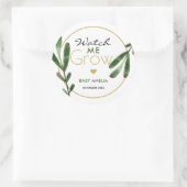 Sticker Rond Montre de bébé Shower Tropical Feuilles Regardez M (Sac)