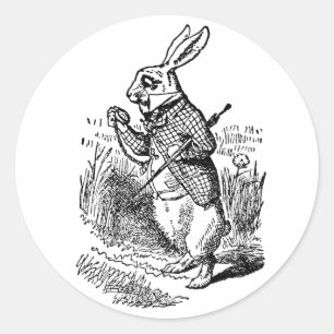 Sticker Rond Montre vintage Alice au pays des merveilles le lap
