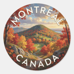 Sticker Rond Montréal Canada Mont Royal Paysage