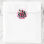 Sticker Rond Montres de poche et roses steampunk (Sac)