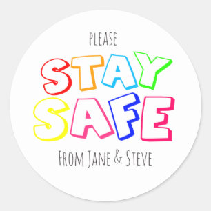 Sticker Rond Montrez Votre Attention, Couleur Arc-en-ciel Reste