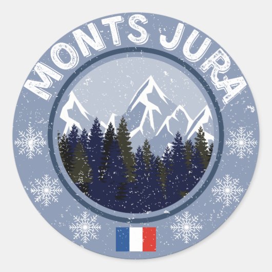 Sticker Rond Monts Jura Station de Ski (Devant)