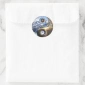 Sticker Rond Monts Mer Yin Yang Avec Votre Monogramme (Sac)