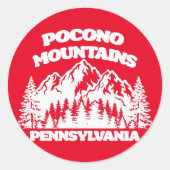 Sticker Rond Monts Pocono Pennsylvanie (Devant)