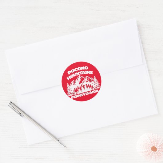 Sticker Rond Monts Pocono Pennsylvanie (Enveloppe)