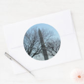 Sticker Rond Monument de Washington dans le paysage d'hiver I (Enveloppe)