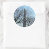 Sticker Rond Monument de Washington dans le paysage d'hiver I (Sac)