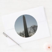 Sticker Rond Monument de Washington dans le paysage d'hiver II (Enveloppe)