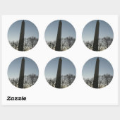 Sticker Rond Monument de Washington dans le paysage d'hiver II (Feuille)