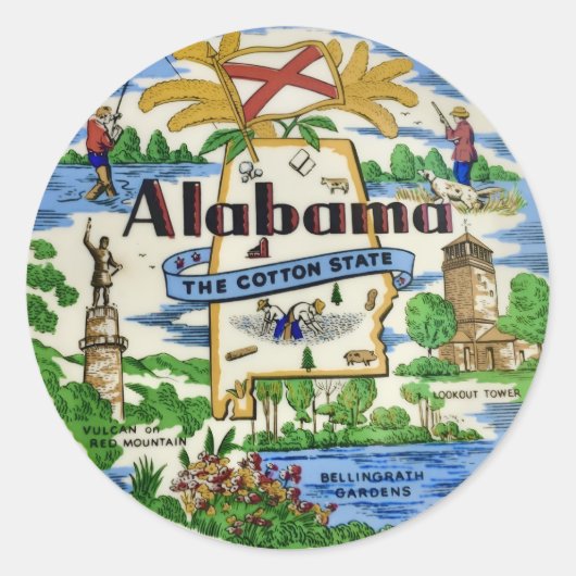 Sticker Rond Monuments de l'Alabama (Devant)