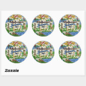 Sticker Rond Monuments de l'Alabama (Feuille)
