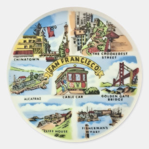 Sticker Rond Monuments de San Francisco