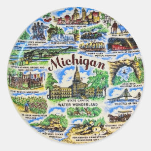 Sticker Rond Monuments du Michigan