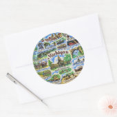 Sticker Rond Monuments du Michigan (Enveloppe)