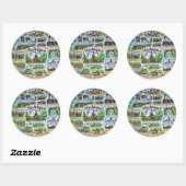 Sticker Rond Monuments du Michigan (Feuille)