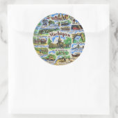 Sticker Rond Monuments du Michigan (Sac)