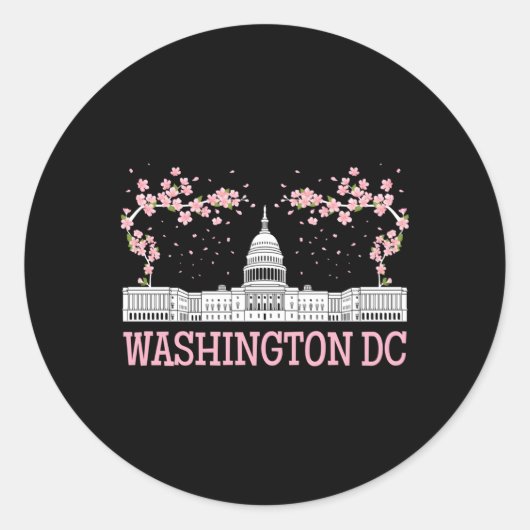 Sticker Rond Monut Washington D.C. Cherry Blossom (Devant)