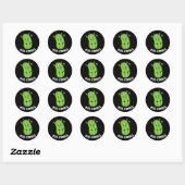 Sticker Rond Moo-concombre Funny Veggie Cucumber Pun Dark BG (Feuille)