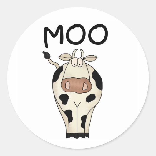 Sticker Rond Moo Cow (Devant)