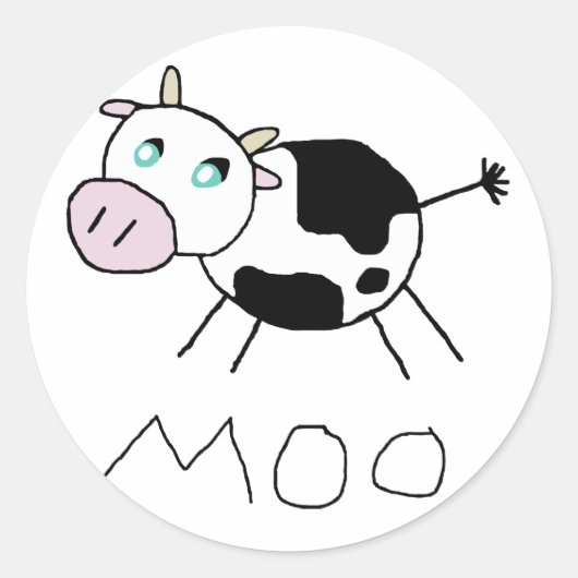 Sticker Rond Moo Cow (Devant)