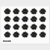 Sticker Rond Moo Cow Spots Imprimer Mariage noir et blanc (Feuille)