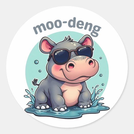Sticker Rond moo deng (Devant)