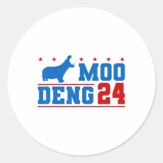 Sticker Rond Moo Deng 24 Drôle Hippo Moo Deng Zoo Hippopotamus