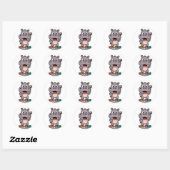 Sticker Rond Moo Deng Cute Cartoon Hippo (Feuille)