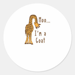 Sticker Rond Moo Je suis une chèvre Giraffe animal de ferme