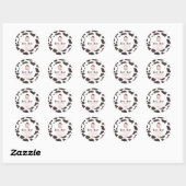 Sticker Rond Moo Moo I'm Turin Two Cow 2nd Birthday Party (Feuille)