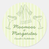 Sticker Rond Moo Moos & Margaritas Bachelorette manuscrite (Devant)