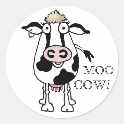 STICKER ROND MOO VACHE ! (Devant)