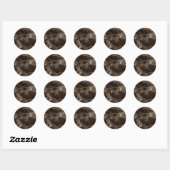 Sticker Rond Moody Agate | Café Brown bronze doré Taupe (Feuille)